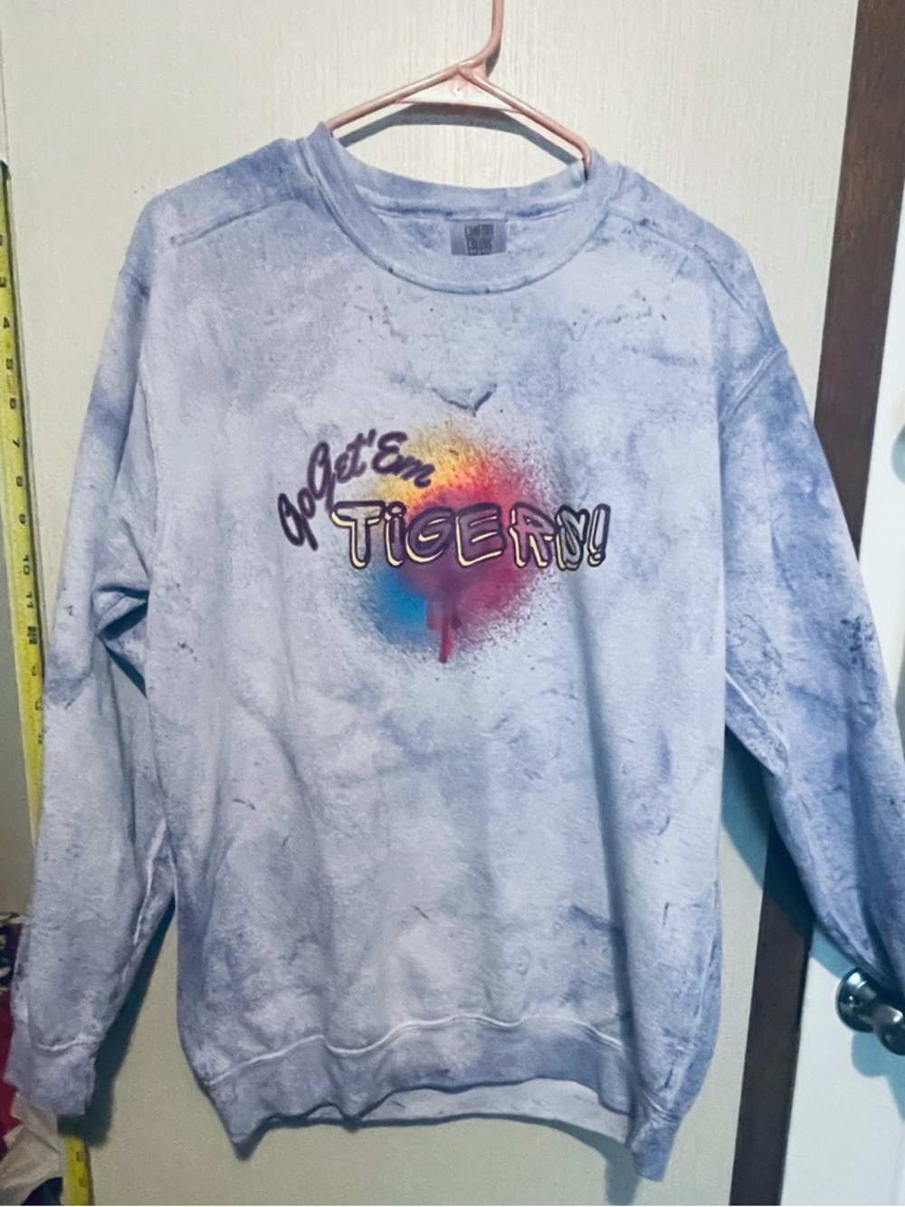 Tie-Dye Crewneck Sweatshirt - Lavender with Multicolor Graphic